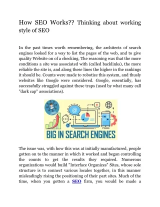 How SEO Works?? Thinking about working style of SEO
