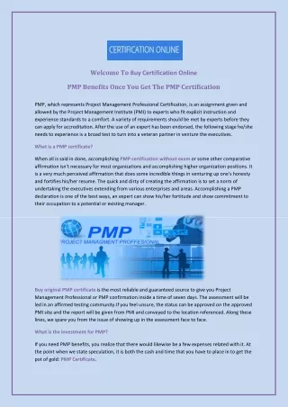 PMP Benefits Once You Get The PMP Certification