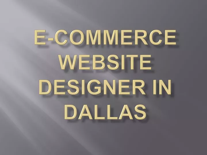 e commerce website designer in dallas