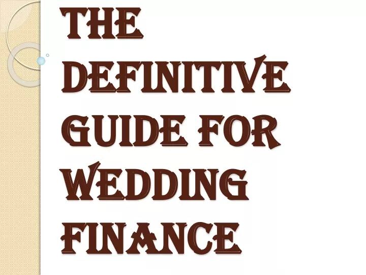 the definitive guide for wedding finance