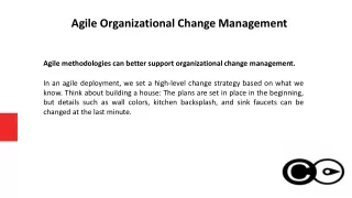 Agile Organizational Change Management