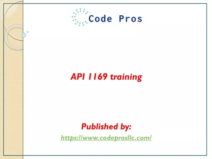 api 1169 training published by https www codeprosllc com