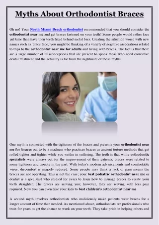 myths about orthodontist braces