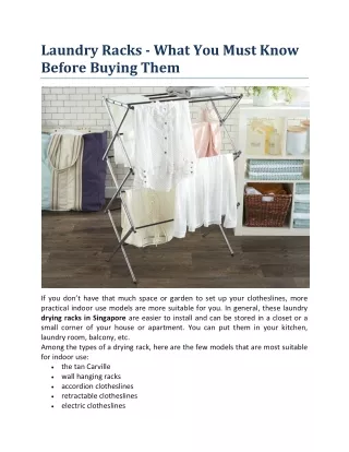 Know About Laundry Before Buying