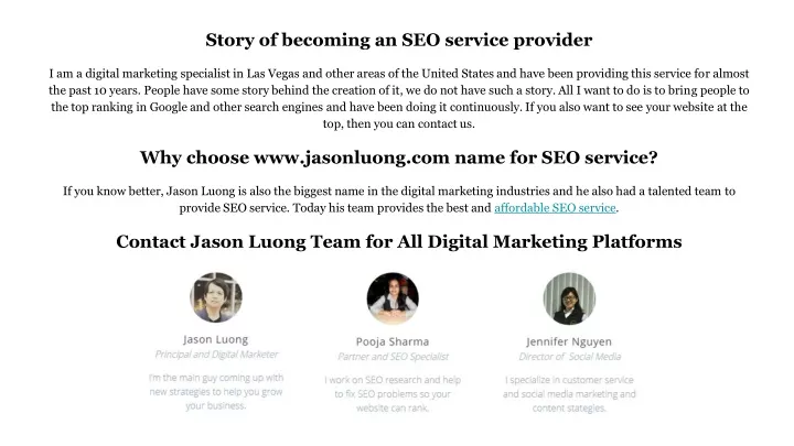 story of becoming an seo service provider