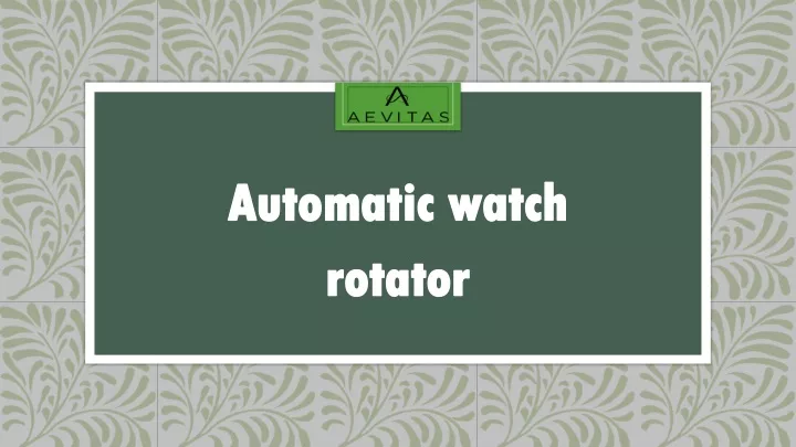 automatic watch rotator