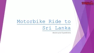 Motorbike Ride to Sri Lanka