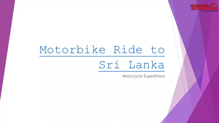 motorbike ride to sr i lanka