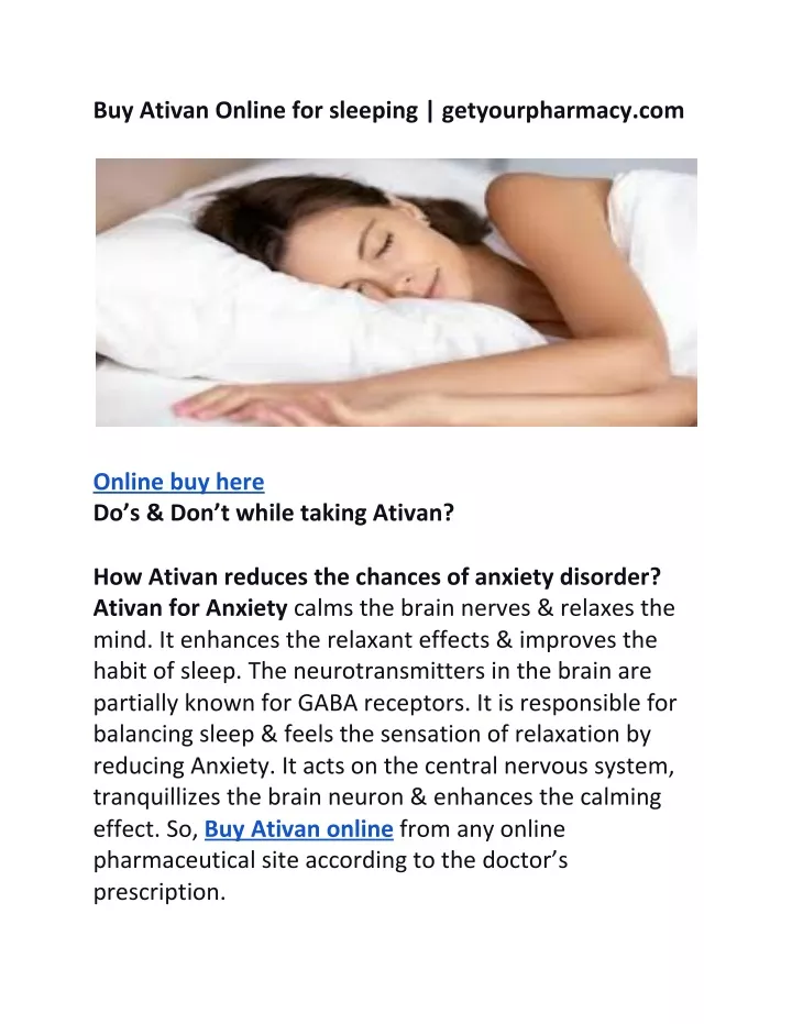 buy ativan online for sleeping getyourpharmacy com