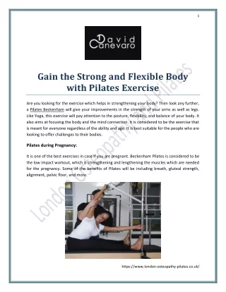 Gain the Strong and Flexible Body with Pilates Exercise