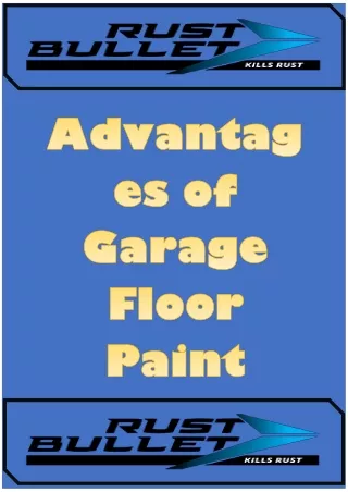 Advantages of Garage Floor Paint