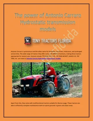 Best Antonio Carraro Tractors for Your Field