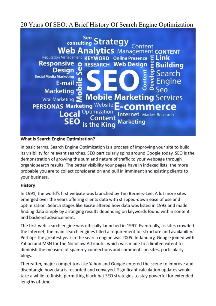 20 years of seo a brief history of search engine