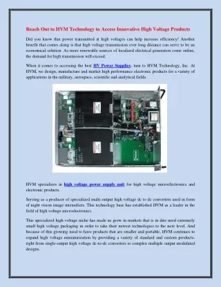 reach out to hvm technology to access innovative