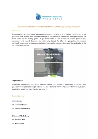 exhaustive study on private mobile radio market