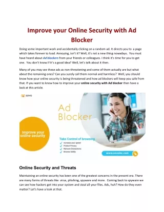 Improve your Online Security with Ad Blocker