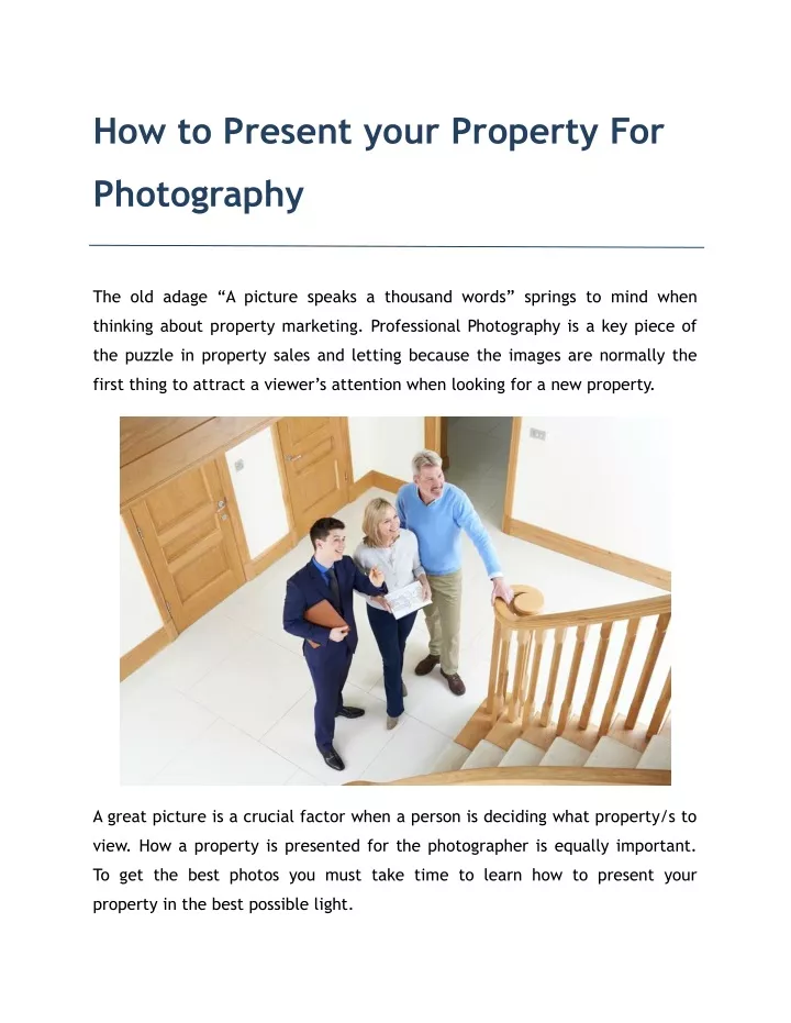 how to present your property for