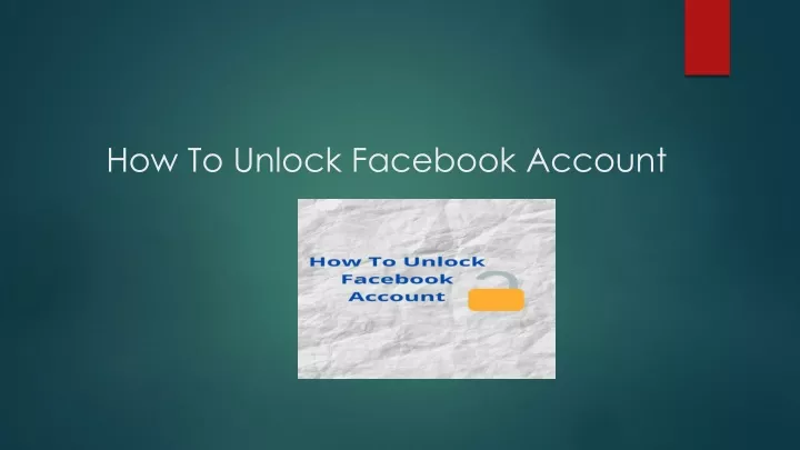 how to unlock facebook account