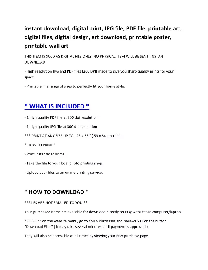 instant download digital print jpg file pdf file