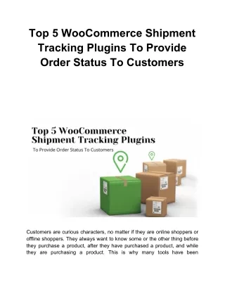 top 5 woocommerce shipment tracking plugins