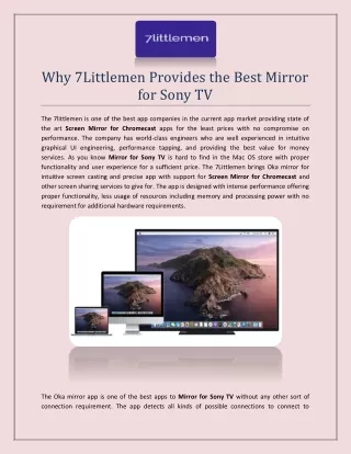 Why 7Littlemen Provides the Best Mirror for Sony TV