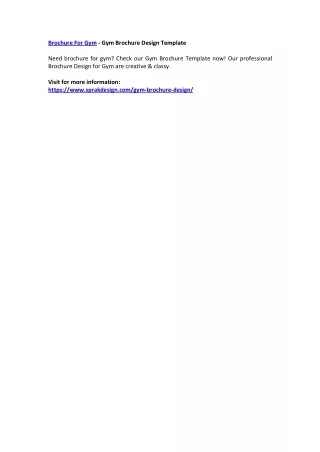 brochure for gym gym brochure design template