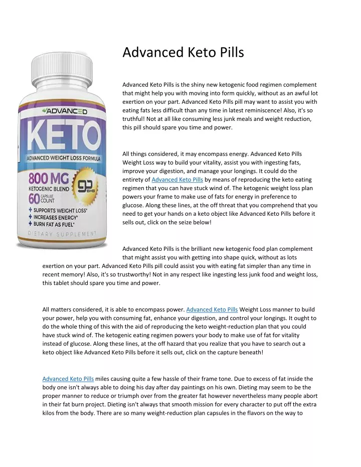 advanced keto pills
