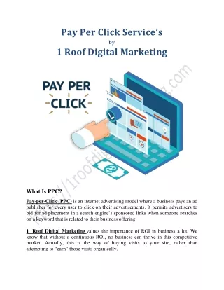 Pay Per Click Service’s by 1 Roof Digital Marketing