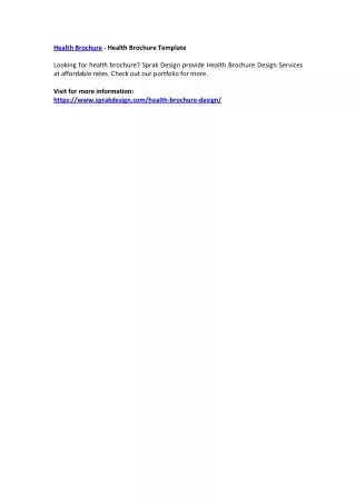 health brochure health brochure template