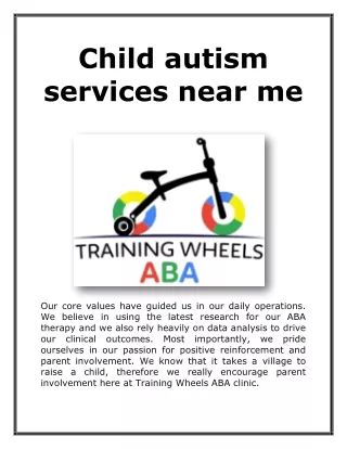 Child autism services near me