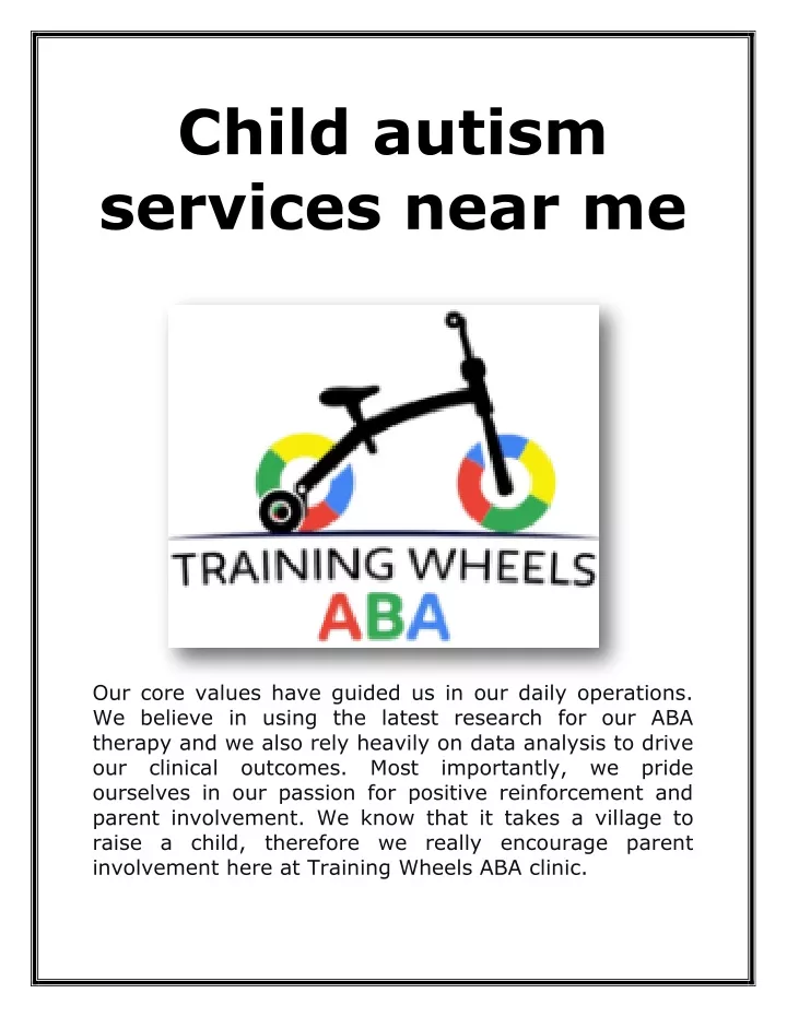 child autism services near me