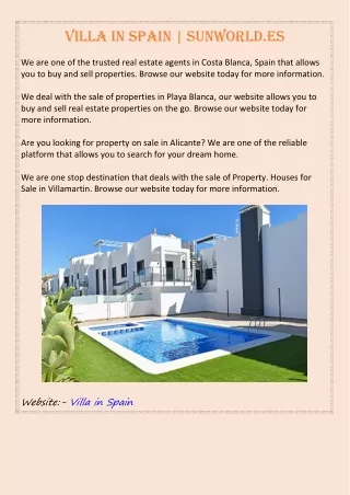 Villa in Spain | Sunworld.es