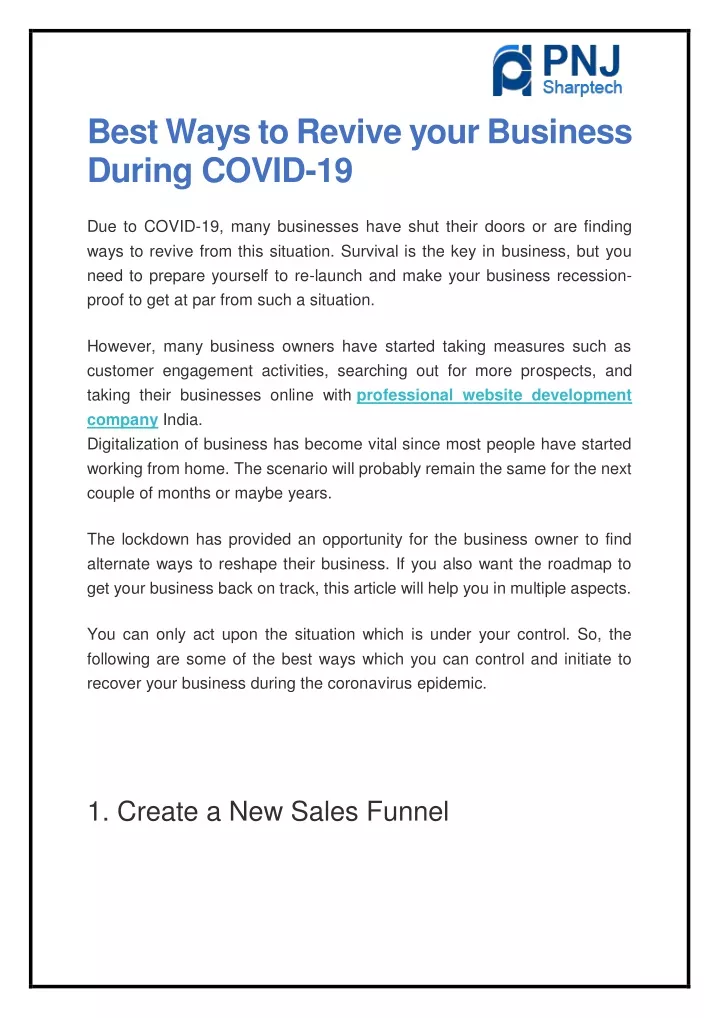 best ways to revive your business during covid 19