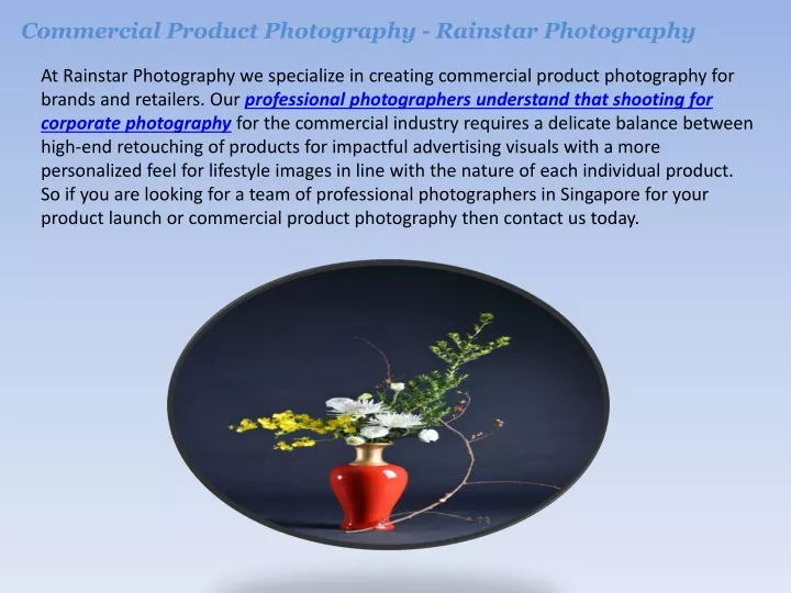commercial product photography rainstar