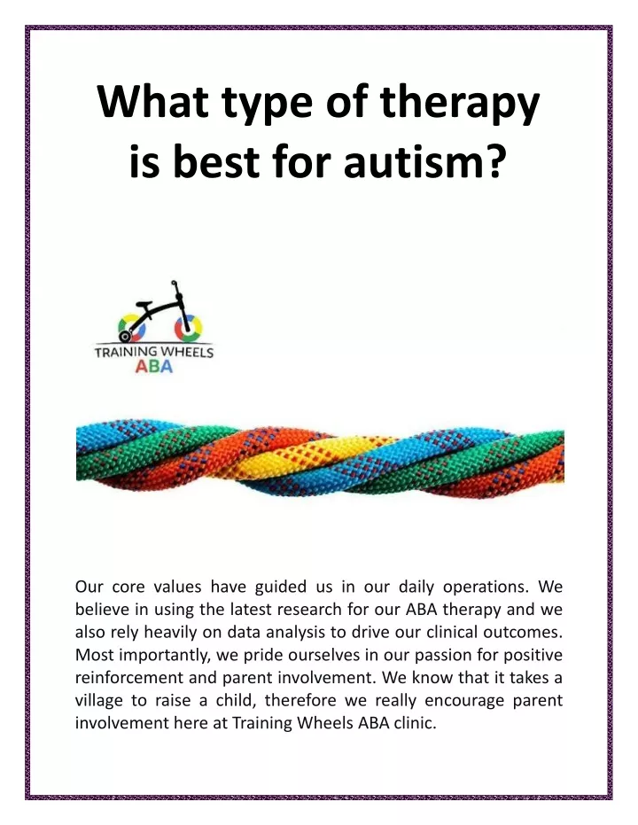 what type of therapy is best for autism