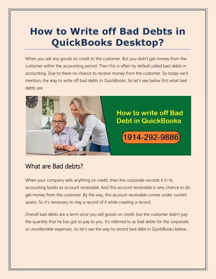 how to write off bad debts in quickbooks desktop