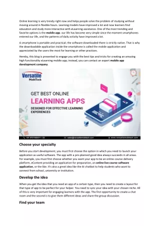 online learning is very trendy right