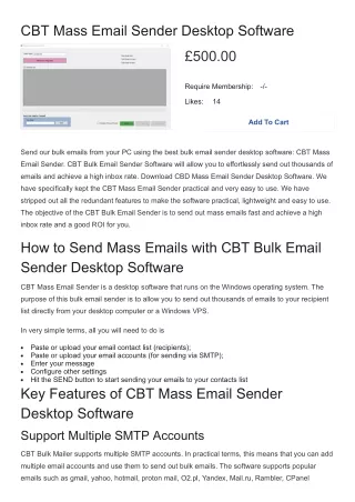 Send Bulk Emails with CBT Mass Email Sender