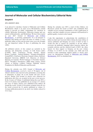 Journal of Molecular and Cellular Biochemistry