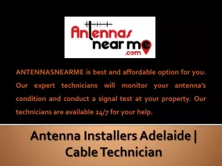 Antenna Installers Adelaide | Cable Technician | ANTENNASNEARME