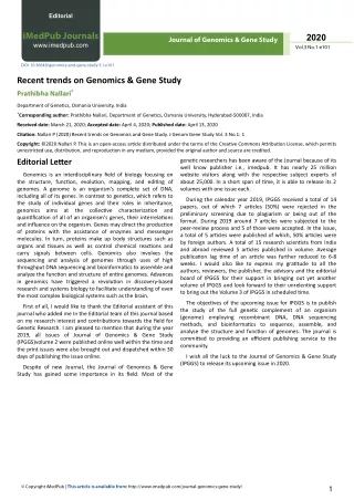 Journal of Genomics & Gene Study