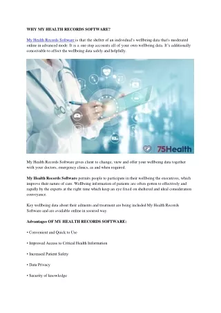 why my health records software my health records