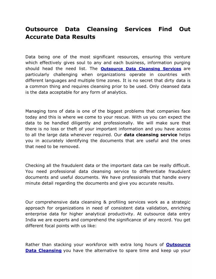 outsource accurate data results