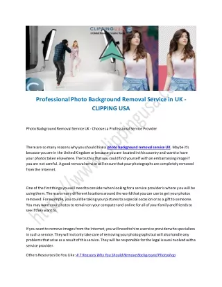 Professional Photo Background Removal Service in UK - CLIPPING USA