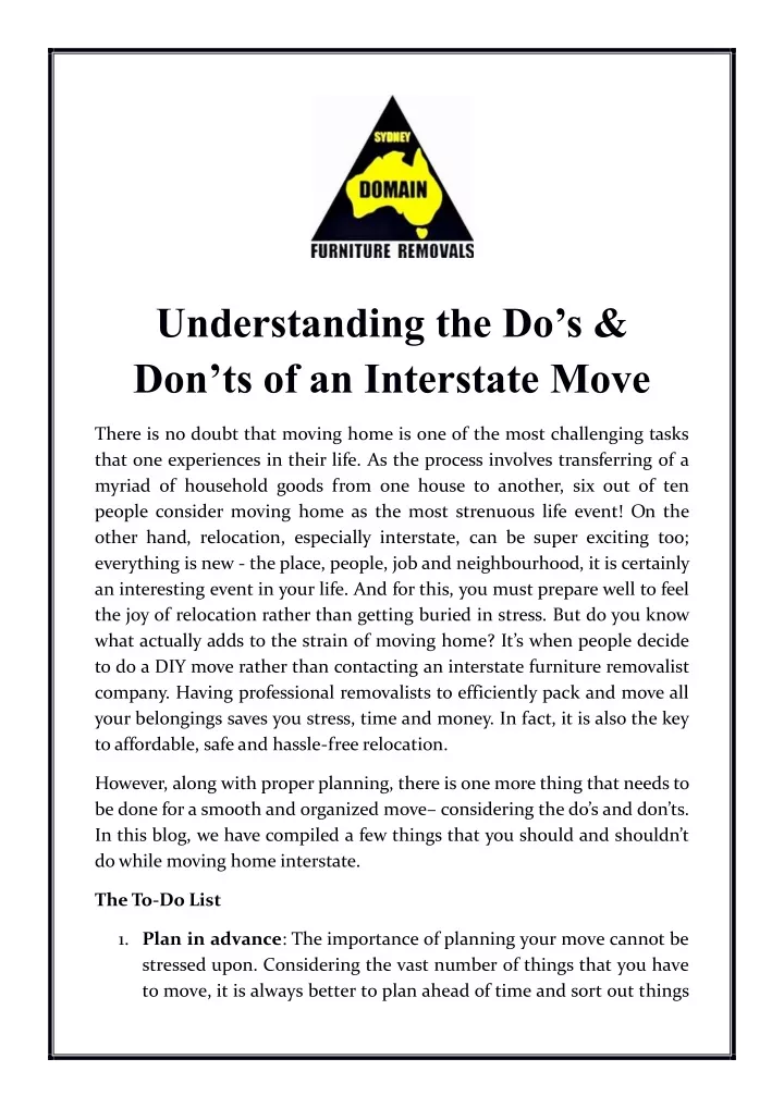 understanding the do s don ts of an interstate