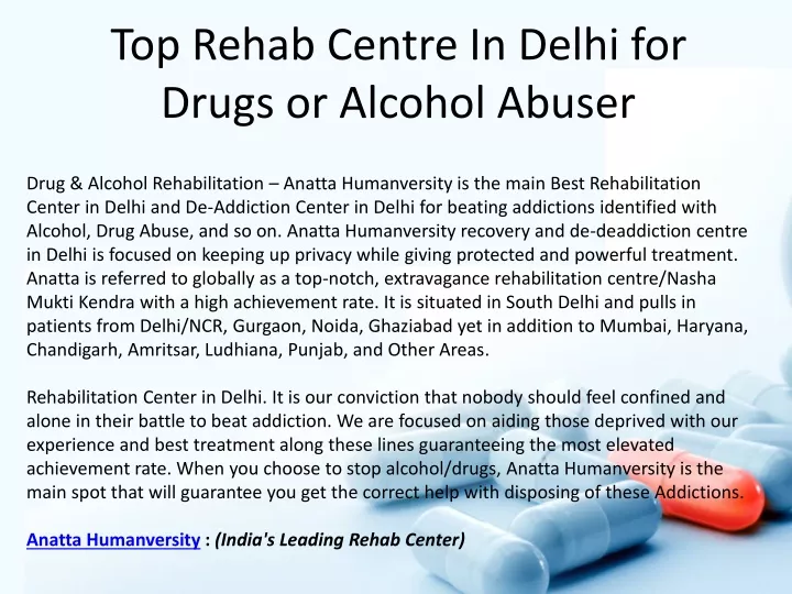 top rehab centre in delhi for drugs or alcohol