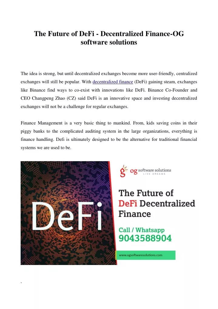 the future of defi decentralized finance