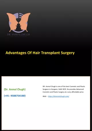 Advantages Of Hair Transplant Surgery