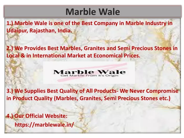 marble wale