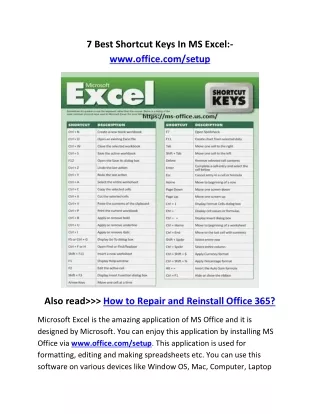 7 best shortcut keys in ms excel www office
